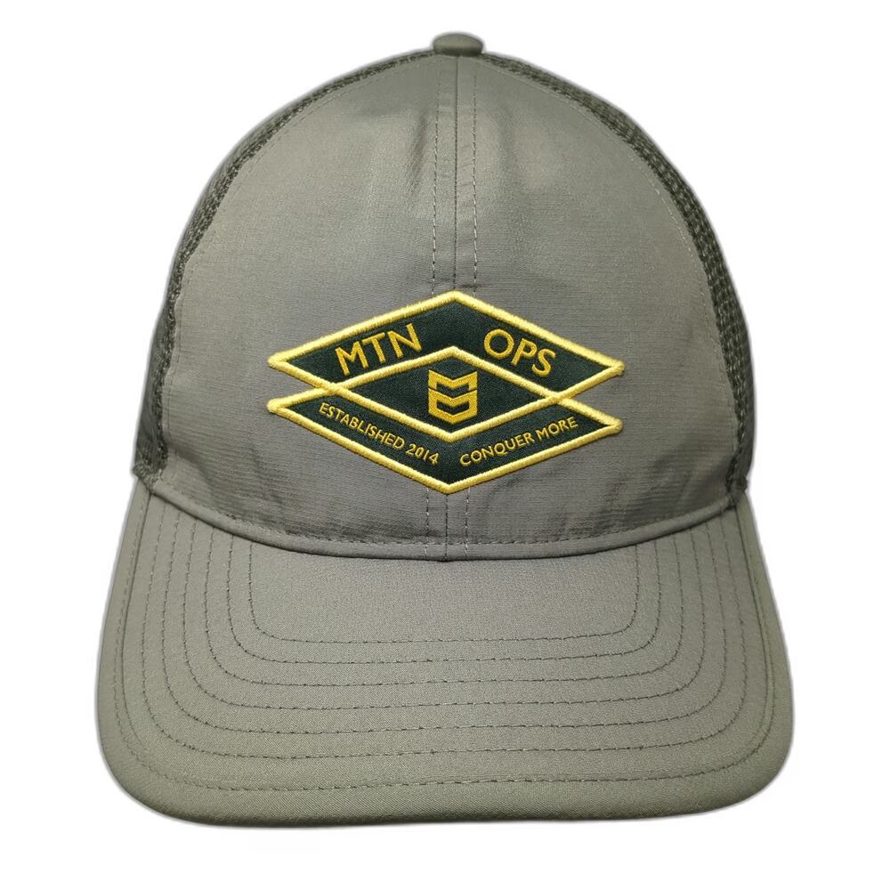 MTN OPS Baseball Cap Green One Size Snapback Mesh Back Hat Conquer More Est 2014